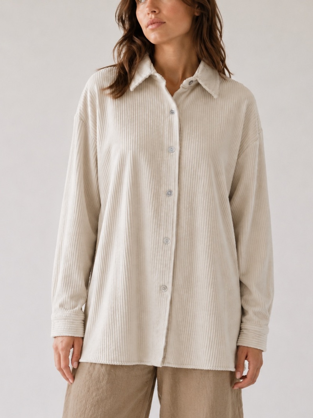 Atelier Delphine Jacket Womens XS Cream Fat and Smooth Corduroy Minimalist Japan